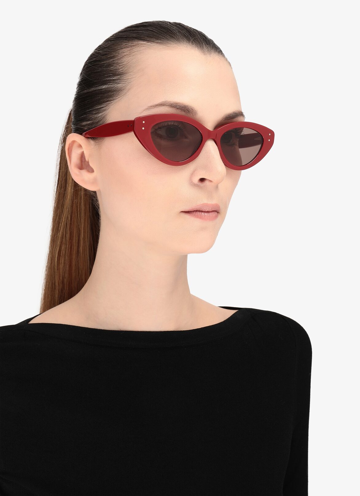 レッド キャットアイ サングラス ALAÏA レッド‐レッド-ピンク レッド キャットアイ サングラス
